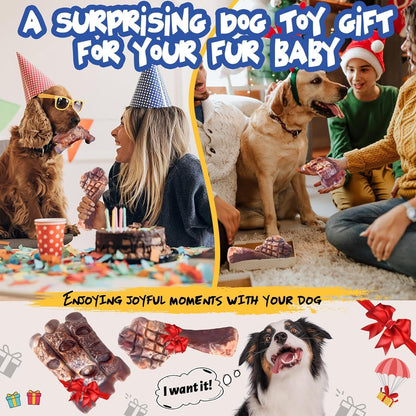 Dog Chew Toys for Aggressive Chewers：2 Pack Indestructible Dog Toy for Large Breed- Tough Nylon Teething Bone Toy to Keep Them Busy