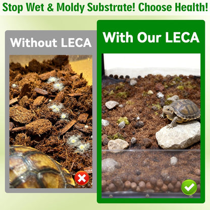 Halatool Reptile Substrate 2QT Clay Pebbles Terrarium Bedding for Reptiles Organic Clay Balls Bioactive Drainage Layer for Terrariums & Vivariums Leopard Gecko Tortoise Frog Lizard Ball Python