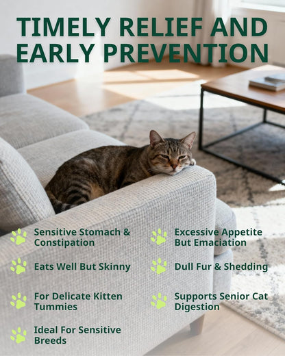 Cat Constipation Relief Liquid Drops, Stool Softener & Gentle Laxative for Cats, Supports Digestive Health, Natural Herbal Supplement with Chicken Flavor, 60 ml / 2 fl oz