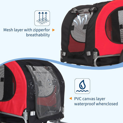 Dog Bike Trailer, Folding Dog Trailer for Bike with 19'' Quick Release Wheels, Heavy Duty Pet Cart, Hold Up to 88 Lbs,