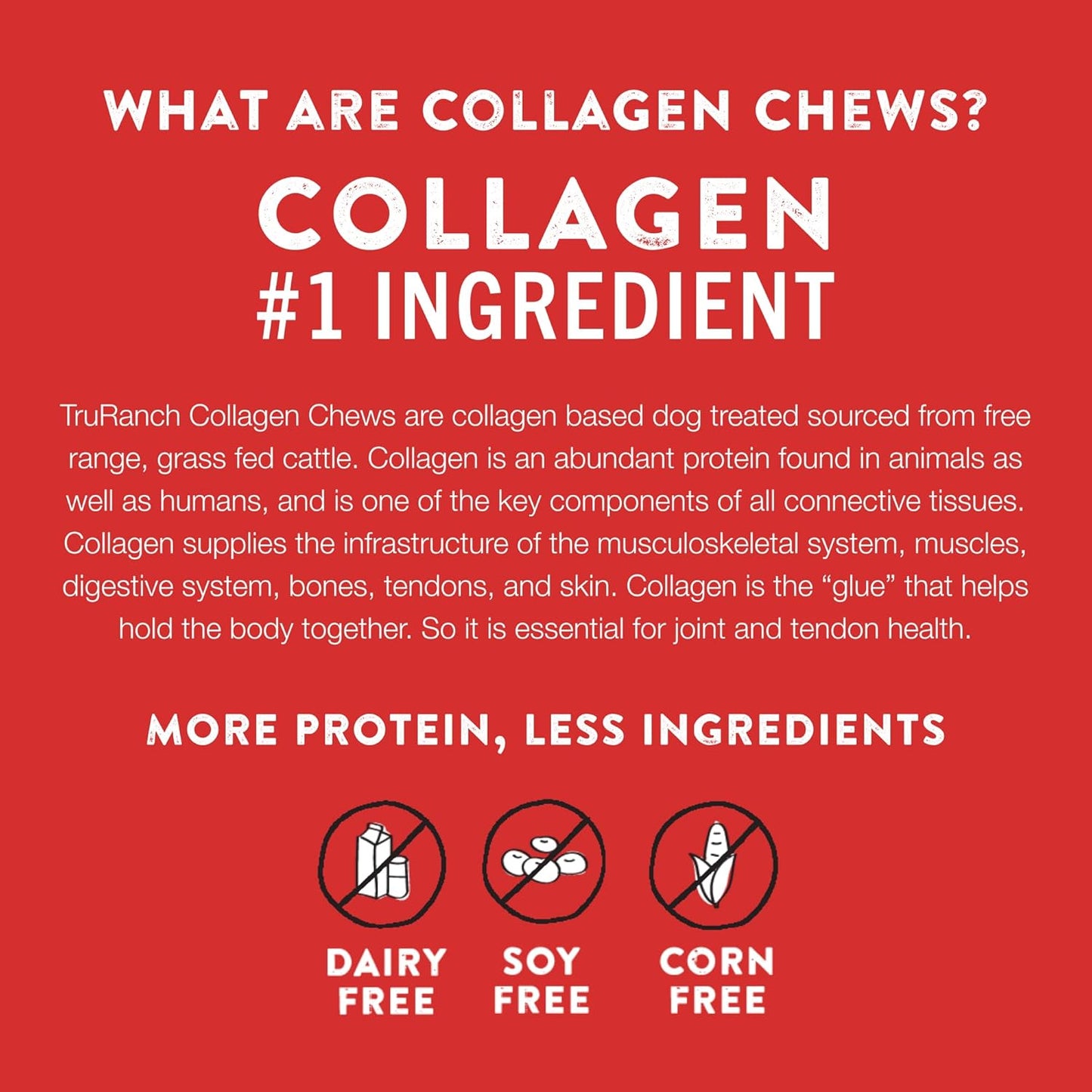 TRURANCH 6" Collagen Rolls, Roast Beef, 1 Bag, 3 Count, Holiday Limited Edition, Stocking Stuffer All-Natural Hydrolyzed Collagen, Rawhide Free, for Small, Medium and Large Dogs