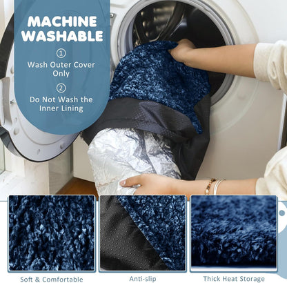 6 Pack Self Warming Cat Pads,19 x 28 Inch Self Heating Dog Cat Mats Extra Warm Thermal Pet Bed Washable Pet Crate Mat Blanket Removable Cover Non Slip for Indoor Outdoor (Grey,Black,Blue)