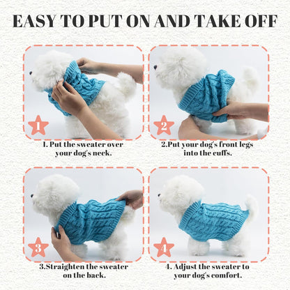 Dog Pullover Sweater Cozy Small Dog Warm Winter Sweater Black S for Bulldog, Poodle, Yorkshire, Cocker Spanie etc.