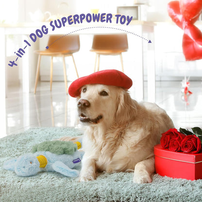 Squeaky Dog Toy, New 2025 Turtle Tug of War Crinkle Dog Toy, Tough Large Breed Interactive Stuffed Toy Trianing Fun to Keep Them Busy