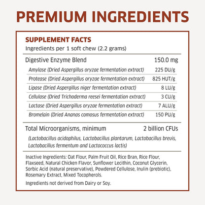 Probiotics for Dogs - Hot Spot Remedy for Dogs + Prebiotic - Dog Allergy Chews - Improve Digestion & Upset Tummy, Relieve Gas & Diarrhea, Dog Probiotics and Digestive Enzymes, 120 Dog Probiotic Chews