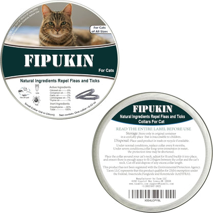 Flea and Tick Collar for Cats | 8-Month Waterproof Protection, Adjustable & Safe with Natural Oils | Charity Donation per Purchase