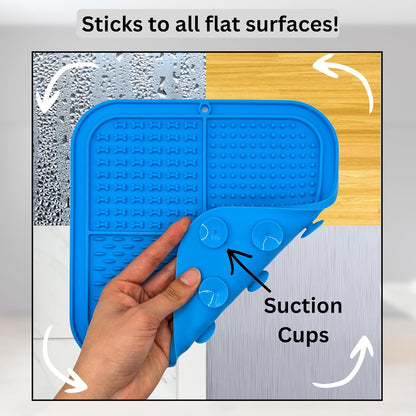 Dog Lick Mat - 2 Pack Slow Feeder for Dogs & Cats to Keep Them Busy Ideal for Grooming & Bathing - Anxiety Relief & Calming