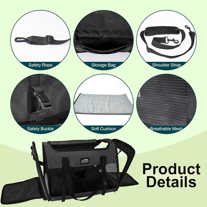 Large Cat Carrier Soft Small Pet Carrier for Medium Cats Dogs Puppies Travel Carrier Soft Side UP to 25 Lbs,Black