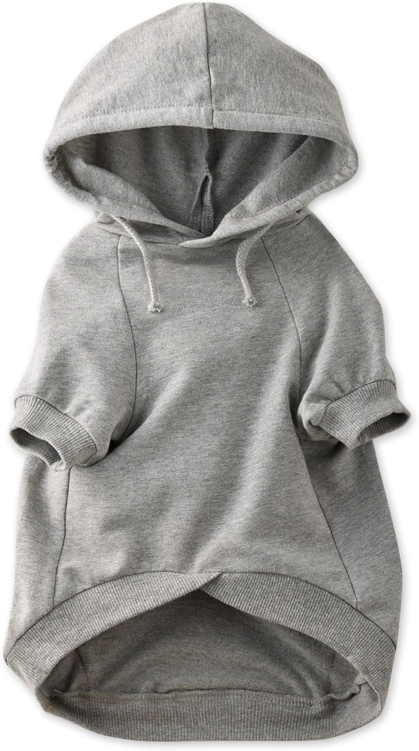 Rocky – The Orginal Lightweight Hooded TEE 100% Organic Cotton Dog Hoodie Pet Coat Sweater for Small, Medium, Large Dogs, Heather Gray, Medium (20-45 lbs)