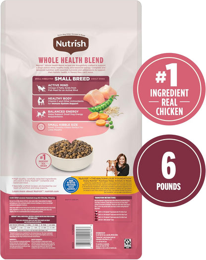 Nutrish Little Bites Small Breed Premium Natural Dry Dog Food, Real Chicken & Veggies Recipe, 6 Pounds (Packaging May Vary), (Rachael Ray Nutrish)