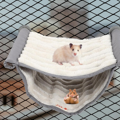ERINGOGO Hamster Hanging Bed and Small Pet Hammock Detachable Warm Cage Accessory with Soft Fabric for Winter Use in Hamster Cages and Small Animal Habitats