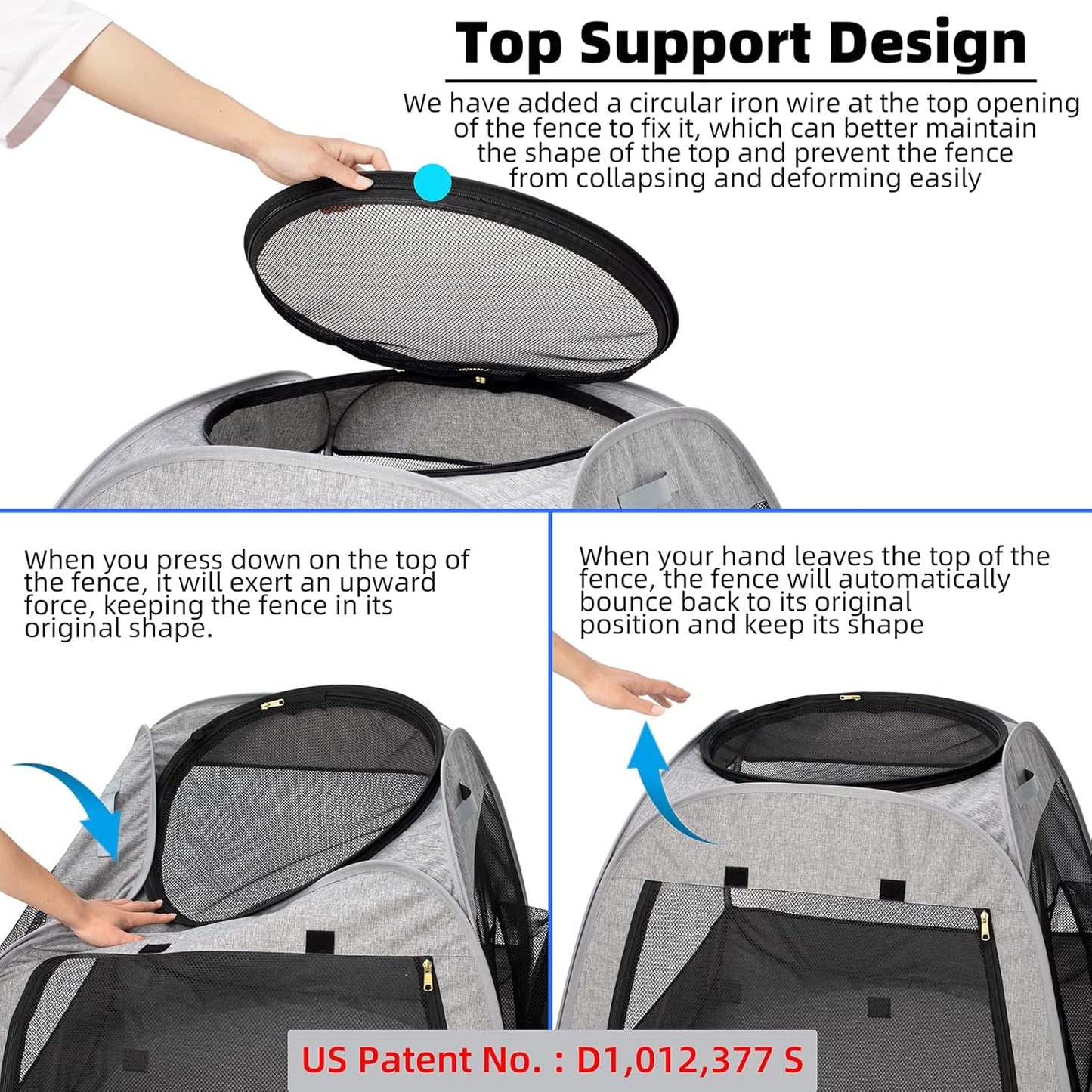 Tenrai Portable Cat Playpen, Trapezoidal Design for Better Standing, Foldable Pet Tent for Indoor and Outdoor Use of Kitten and Puppy, Dog Play Enclosure, Cat Houses & Condos