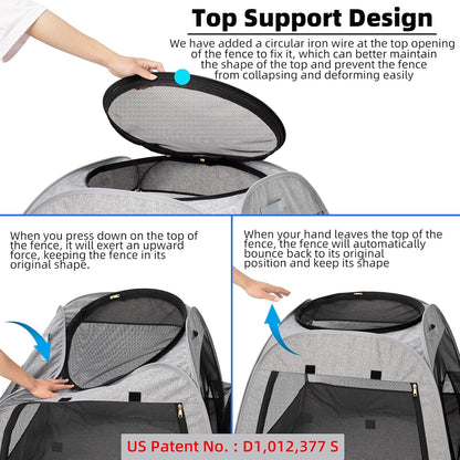 Tenrai Portable Cat Playpen, Trapezoidal Design for Better Standing, Foldable Pet Tent for Indoor and Outdoor Use of Kitten and Puppy, Dog Play Enclosure, Cat Houses & Condos