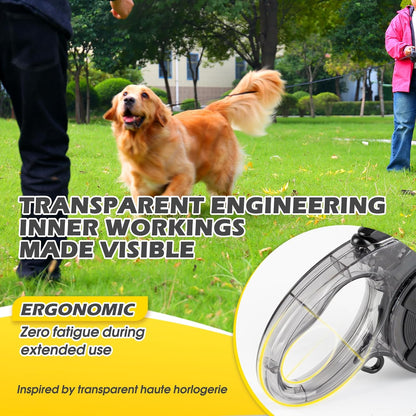 16 ft Retractable Dog Leash, One-Handed Brake, 360° Tangle-Free, Strong Nylon Tape, for Dogs up to 85 lbs