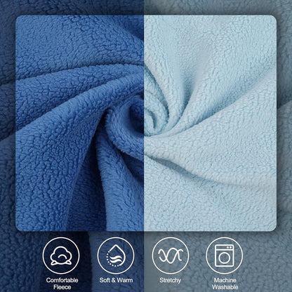 IECOii 2 Pack Fleece Doberman Sweater for Dog - Warm Winter Fleece Vest, Comfortable Coats for Outdoor, Stretchy Pet Sweatshirt for Large Dogs, Machine Washable (Size 4XL, Dark Blue & Light Blue)