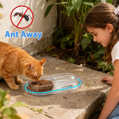 Disposable Ant Away Cat Bowls - 20 Pack Food-Friendly Plastic Bowls with Water Moat, Travel Dog & Cat Food Bowls for Outdoor Camping, Hiking, Emergency Kits (20 Packs)