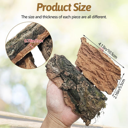 BNOSDM Reptile Cork Bark Substrate and Wooden Hideout Platform for Lizard, Gecko