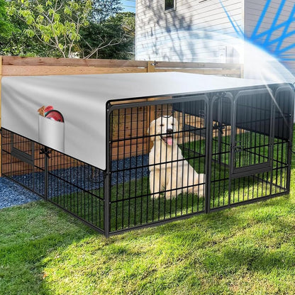 Dog Kennel Cover - 210D Oxford Privacy Enclosure Tarp, Waterproof Large Canine Shelter Cover, Protective Outdoor Shade for Pets | Portable Accessory | for Patio Picnic Camping Backyard Beach