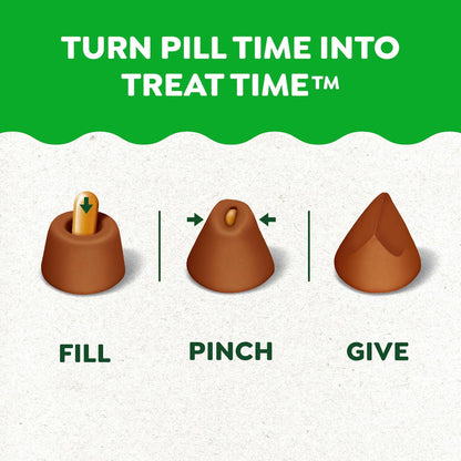 Greenies Feline Pill Pockets for Cats Natural Soft Cat Treats, Chicken Flavor, 3 oz. Pouch (85 Treats)