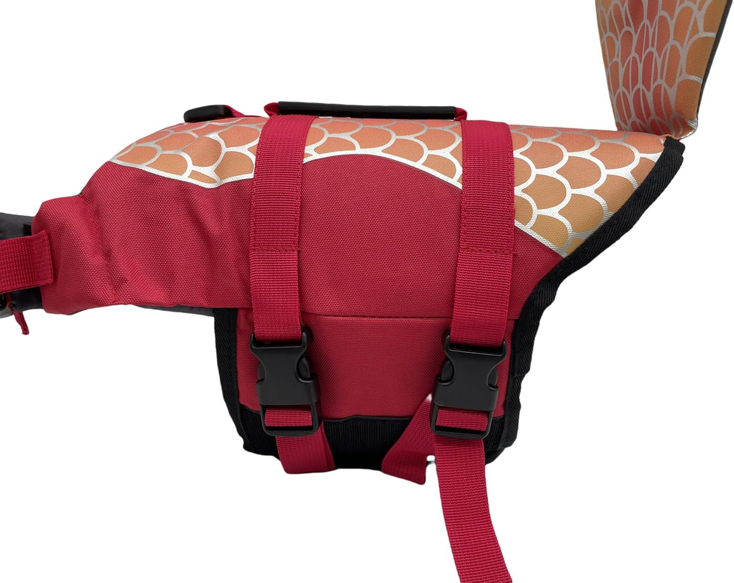 Dog Life Vest Adjustable - Shark Design Puppy Life Jacket for Swimming & Boating, High Buoyancy & Rescue Handle, Small/Medium/Large Dogs, Enhanced Visibility (Red Mermaid, XS(Weight 2-4kg))