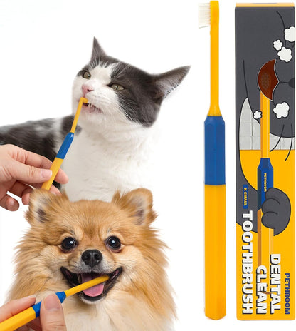 PETHROOM] Pet Toothbrush - Cats, Kitten, Small Dog Dental Care, Removing Teeth Tartar | Soft Bristle Cleaning Toothbrush Cat (Extra Small)
