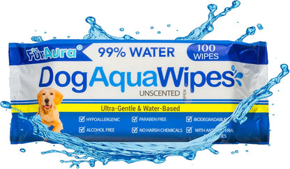 99% Water Dog Wipes, Extra Large 8x8 Puppy Wipes for Sensitive Skin – Hypoallergenic Pet Wipes for Grooming Tear Stain, Face, Ears, Eyes Paws & Butt – Alcohol Free, Biodegradable, Unscented 100 Count