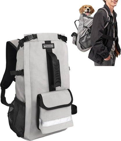 Dog Backpack for Small & Medium Dogs – 4-Layer Safety Pet Carrier with Thick Shoulder Straps, Detachable Waist Bag, Breathable Mesh & Storage Pockets for Travel & Hiking