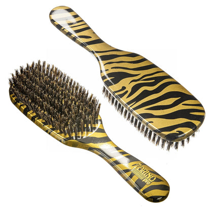 Torino Pro Wave Brush #262-7 Row Medium bristles Shower brush -100% Pure Boar Bristles - Great Workhorse for laying down your 360 Waves