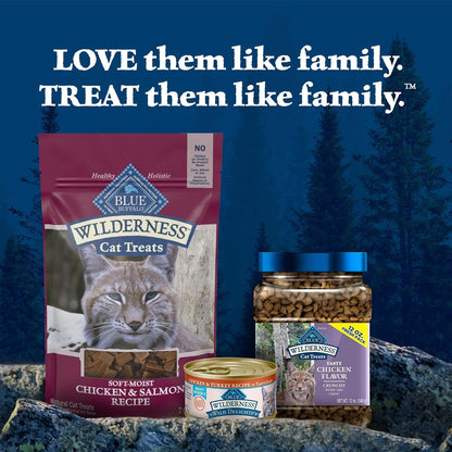 Blue Buffalo Wilderness Grain Free Soft-Moist Chicken & Salmon Cat Treats, 2-oz. Bag