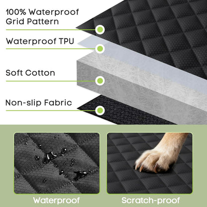 Dog Car Seat Cover for Front Seat, Waterproof Full Protection Pet Car Seat Cover with Side Flaps, Non-Slip Front Seat Protector with Pocket for Cars, Trucks, SUVs