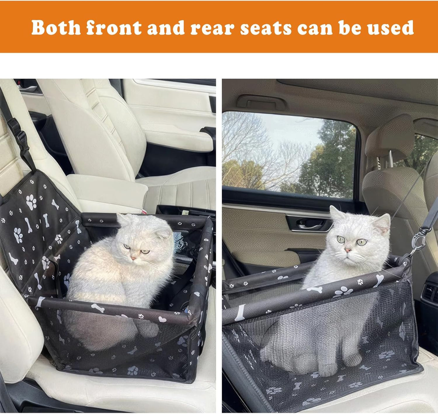 Dog Car Seat for Small Dogs, with Upgrade Support Rod, Breathable and Foldable, Easy Install Pet Car Seat, Travel Dog Bed, Dog Chair, Pet Car Basket