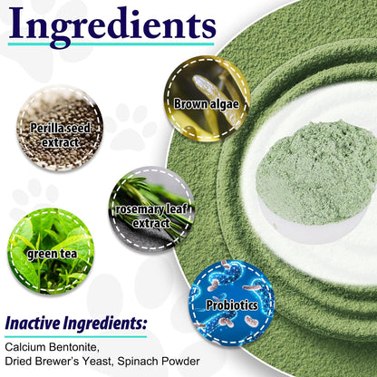 Dog Dental Powder - Dog Teeth Cleaning Powder - Tartar & Plaque Reducer - Bad Breath Solution - Easy Teeth Cleaning for Small, Medium, Large Dogs & Cats