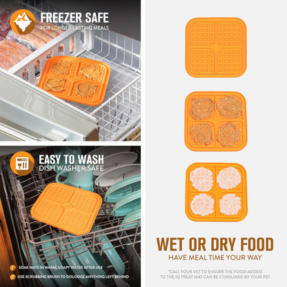 Hyper Pet IQ Treat Lick mat for Dogs, Slow Feeder & Cat Lick mats | Great Alternative to Slow Feeder Dog Bowls & Feeders | Perfect Licking mat, Cat Puzzle & Dog Enrichment Toys