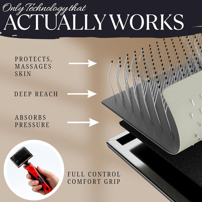 Tiny Slicker Brush for Dogs - Protected Pins for Extra Comfort - 1 inch Pins for Easy Detangling for Long Hair Dog, Cats, Doodle, Goldendoodle