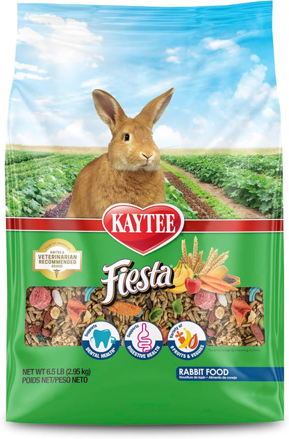 Kaytee Fiesta Rabbit Food, Nutritious and Fun Blend, Supports Dental Health and Digestion, 6.5 pounds