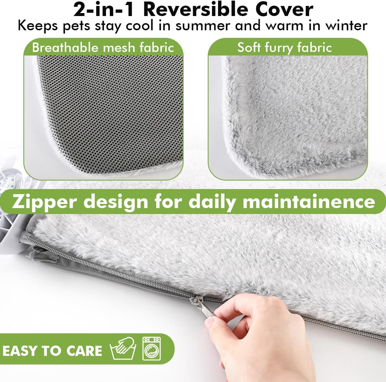 2PC Cat Window Perch Cordless Foldable Cat Hammock Bed for Window with Metal Frame and Reversible Cover, Large Suction Cups Window Resting Seat for Indoor Cats (Cat Bed, M-2PC)