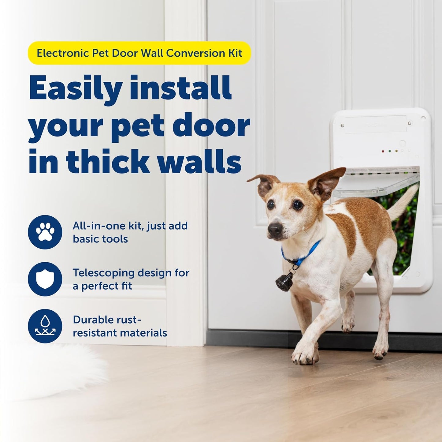 PetSafe Electronic Pet Door Wall Conversion Kit - Easy Installation - Telescoping Installation - Adjustable Entry Frame - Durable Wall Door Passage Kit