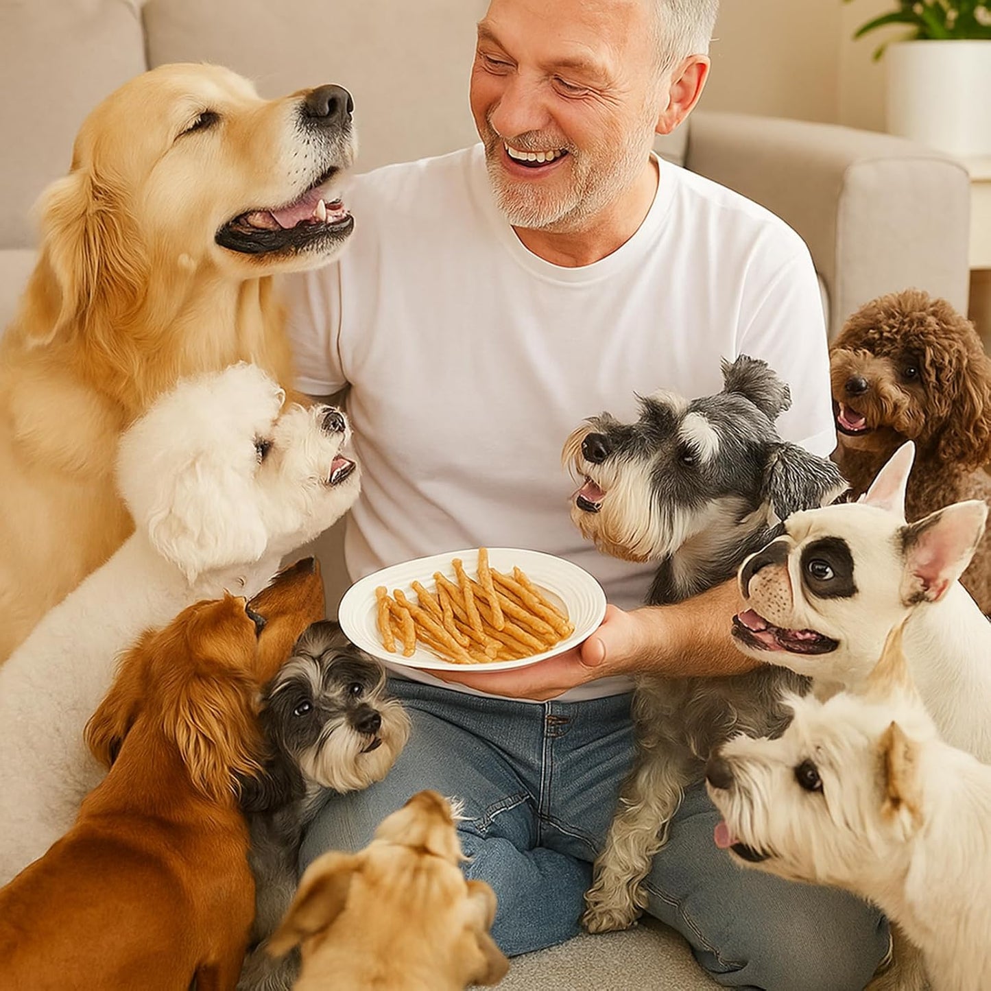 Natural Rawhide Chews for Dogs - 60 Count of 5-Inch Rolls | Long-Lasting Dog Chews Stick for Small, Medium & Large Dogs | Digestible Chew Toys for Chewers, Puppy Teething & Dental Health