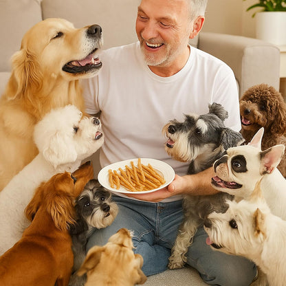 Natural Rawhide Chews for Dogs - 60 Count of 5-Inch Rolls | Long-Lasting Dog Chews Stick for Small, Medium & Large Dogs | Digestible Chew Toys for Chewers, Puppy Teething & Dental Health