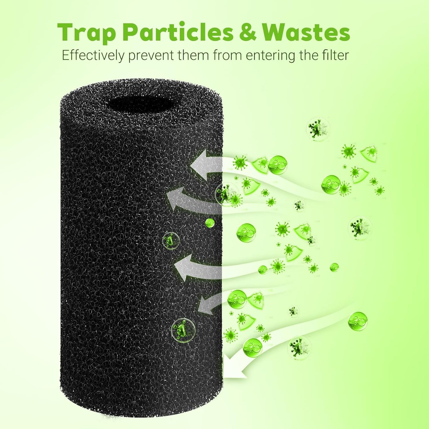 12PCS Pre Filter Sponge, Aquarium Filter Sponge 0.8" Aquarium Intake Sponges Replacement Foam Roll for Freshwater Saltwater Aquariums Fish Tank FilterAccessories