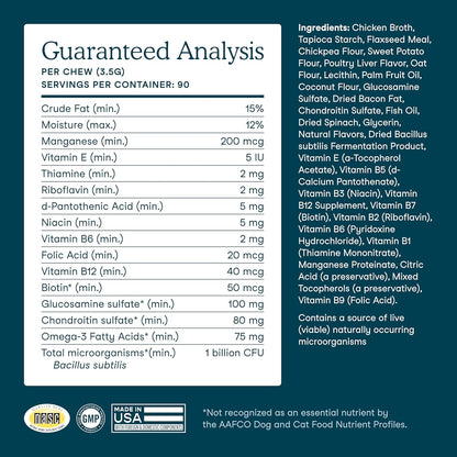 Fera Pets Dog Multivitamin Chews with Glucosamine and Probiotics - Essential Dog Vitamins & Minerals - Promotes Healthy Digestion & Joints - Boosts Skin & Coat Health with Omega-3s - 30 Soft Chews