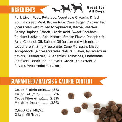 Pet Botanics Training Rewards Treats for Dogs, Made with Real Pork Liver, Focuses, Motivates, Rewards, Speeds Up Learning Curve, No BHA, BHT, Ethoxyquin, Bacon, 20 oz (1 pack)