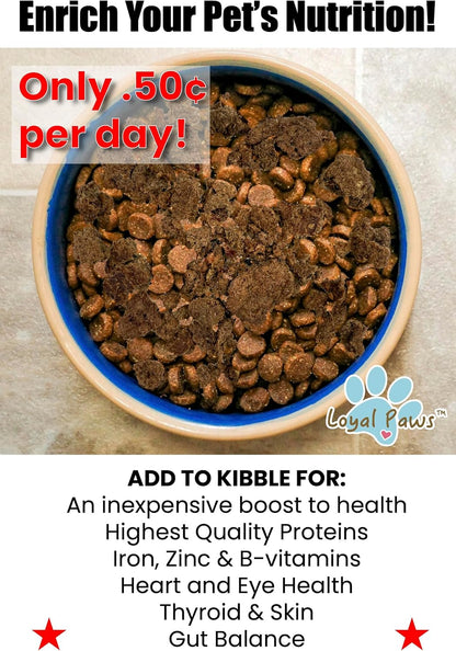 Freeze-Dried Dog Food Topper for Picky Eaters – Raw Beef, Duck & Chicken Heart Blend – High Protein, Grain-Free, Single Ingredient Meal Mixer – Kibble Enhancer – Made in USA – 6 oz