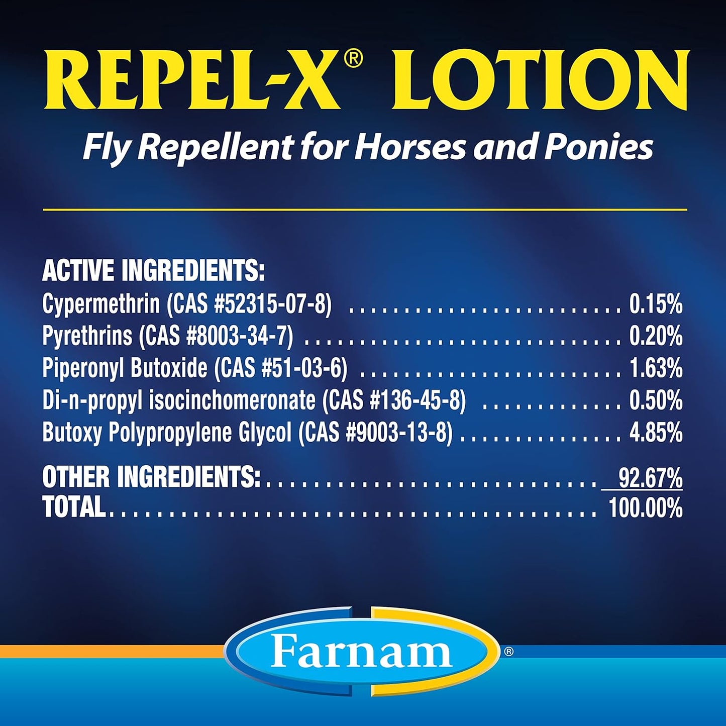 Farnam Repel-X Lotion Fly Repellent for Horses and Ponies Lotion 8 Ounce (Pack of 2)