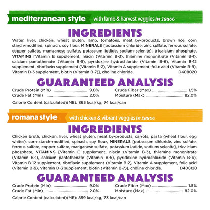 Purina Beneful Medleys Wet Dog Food Variety Pack with Tuscan, Romana, and Mediterranean Style Dog Food in Dog Gravy, 30 Pack - (Pack of 30) 3 oz. Cans