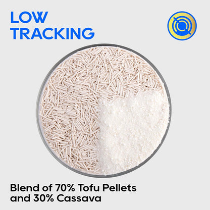 HoneyCare Cassava Tofu Mixed Cat Litter I Quick Clumping, Odor Control, Plant-Based Natural Ingredients, Non-Stick, Low Tracking, & Low Dust, 24 Lbs (4 Packs)