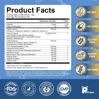 Dogs Allergy & Itch Relief Chews, Dog Probiotics for Itchy Skin and Itchy Ear, Dog Allergy Supplement for Paw Licking, Pet Itching Skin Relief with Colostrum, Fish Oil, Probiotic to Boost Immune 120ct