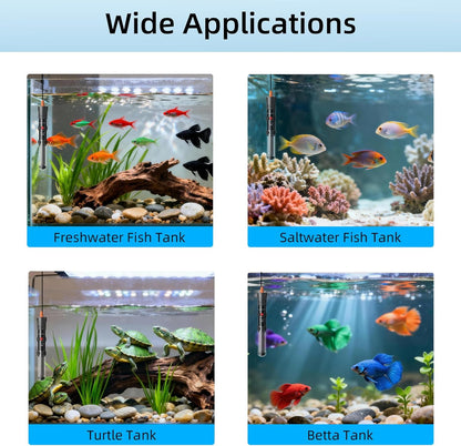 HiTauing Aquarium Heater 50W, Adjustable Knob Fish Tank Heater with 2 Powerful Suction Cups, Submersible Betta/Turtle Tank Heater for Freshwater and Saltwater Tanks