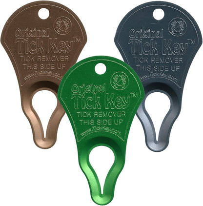 The Original Tick Key -Tick Detaching Device - Portable, Safe and Highly Effective Tick Detaching Tool - 3 Pack (Earth)