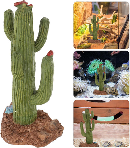 BESPORTBLE Artificial Cactus Terrarium Plants Reptile Habitat Decor for Turtle and Crested Gecko Tank Accessories Desert Simulation Landscaping